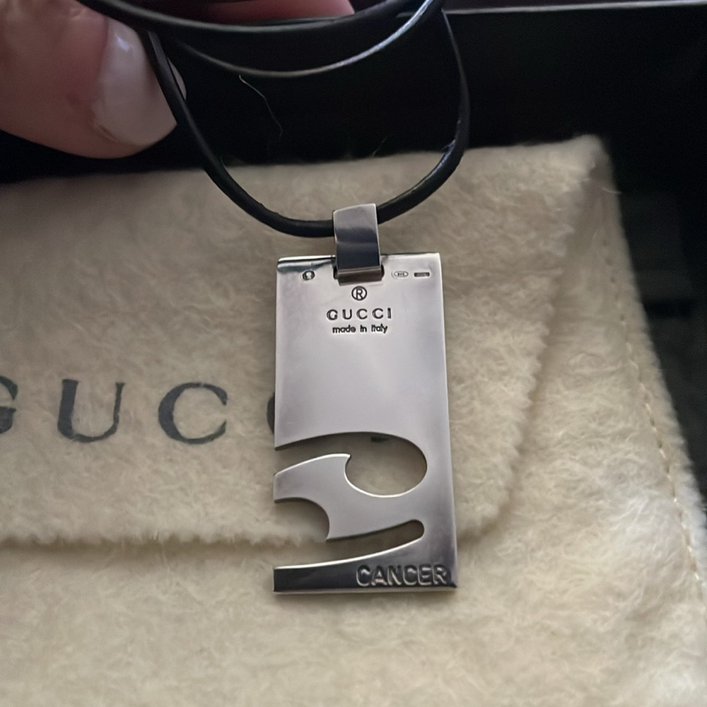 Gucci Zodiac Cancer Necklace w/ Black Cord 🖤 - Picture 3 of 4